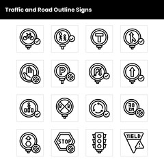 Traffic and Road Outline Signs