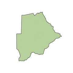 Green flat map of Botswana country