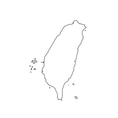 Taiwan outline map with island details