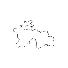 Tajikistan simple political outline map
