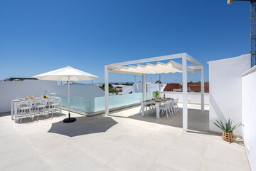 Expansive Rooftop with Dual Dining Zones