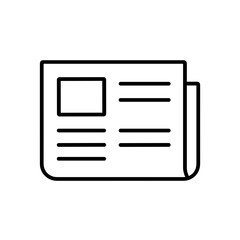 Newspaper outline icon representing press and journalism (outline)