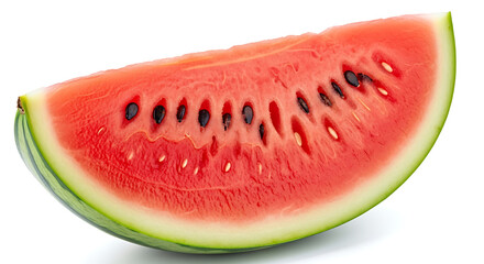 A juicy slice of watermelon isolated on white background