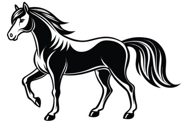 A silhouette of a running horse vector illustration.