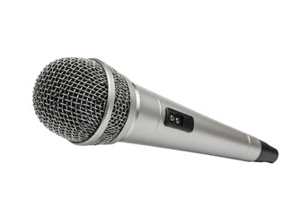 Silver microphone isolated on transparent background