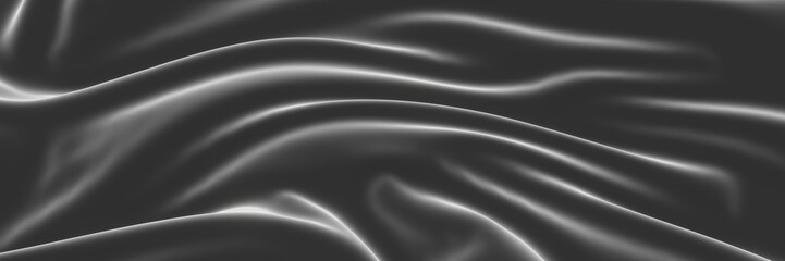 Abstract Wavy cloth  background. Grey ripple fabric