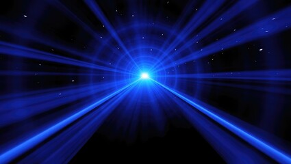 Obraz premium Abstract Blue Light Tunnel with Streaks and Stars image