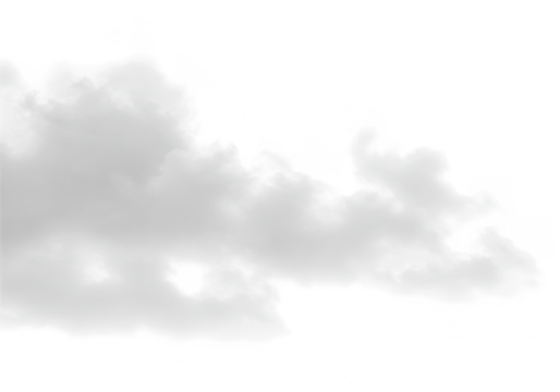 Fluffy gray clouds isolated on transparent background - Powered by Adobe