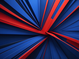 Dual-Tone Split Abstract Background – Cobalt Blue and Fiery Red Contrast – AI
