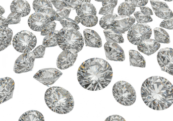 Diamonds isolated on transparent background