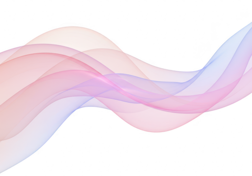 Abstract colorful wavy lines isolated on transparent background