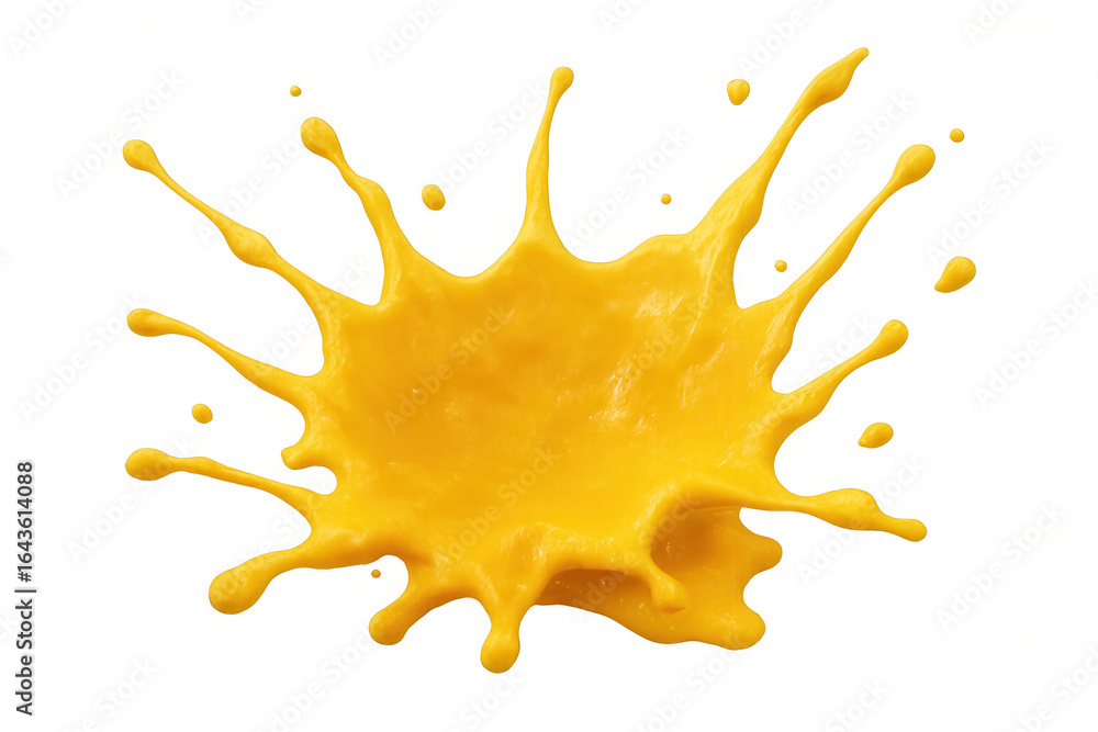 Poster orange juice splashing on transparent background, perfect for adding a refreshing touch to designs