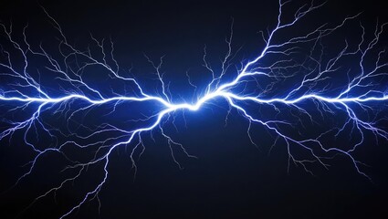 Fototapeta premium Blue Lightning Strikes Meeting in Center electricity