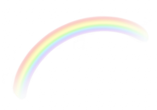 Soft pastel rainbow arc isolated on transparent background
