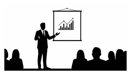 Modern Business Presentation Silhouette Vector. Minimalist Design.