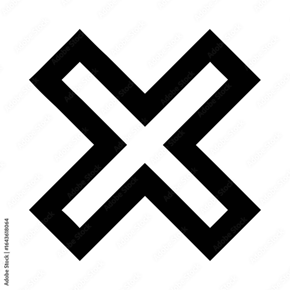 Poster modern minimalist close x icon vector. cancel exit delete symbol.