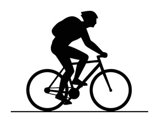 Fototapeta premium Minimalist Cycling Silhouette Vector - Outdoor Exercise Icon