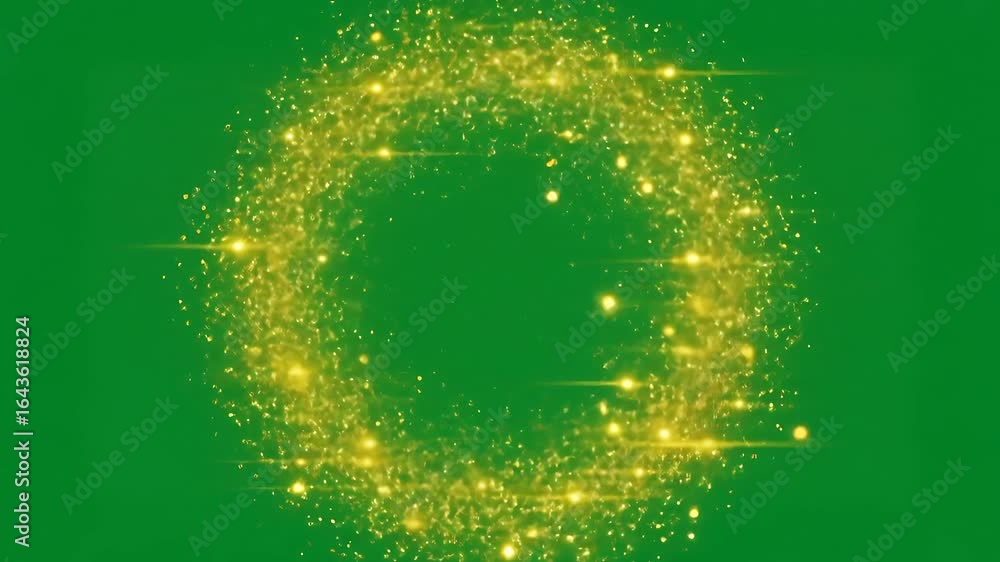 Poster glitter exploding on green screen sparkling animation loop perfect for overlays