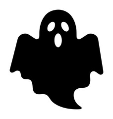 Modern Minimalist Halloween Ghost Silhouette Vector Icon