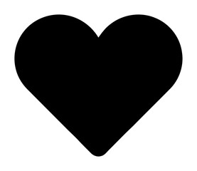 Obraz premium Minimalist Black Heart Icon | Modern Flat Design Favorite Bookmark Vector