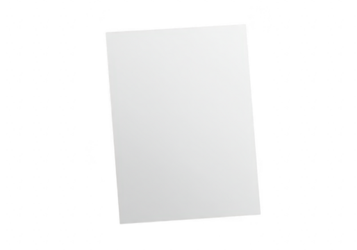 Blank white paper sheet isolated on transparent background