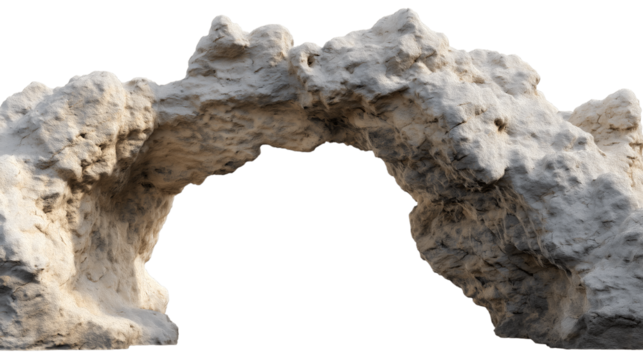  stunning natural stone arch with unique texture and form isolated on white background