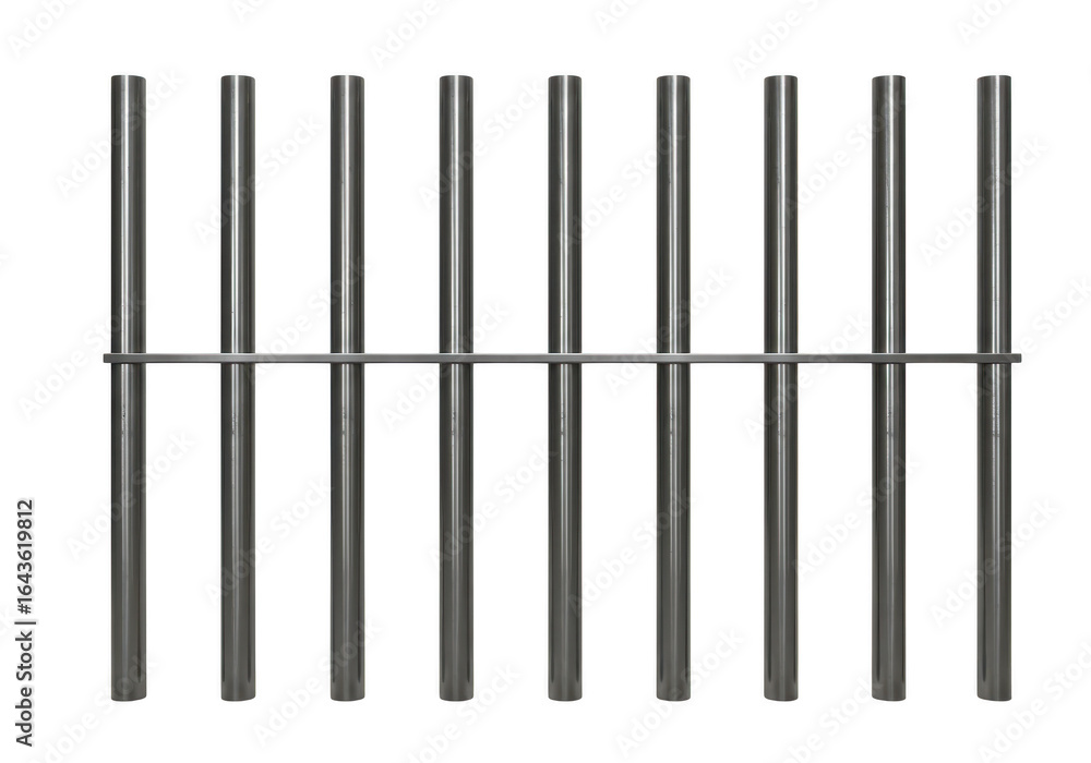 Poster metal grate with parallel bars isolated on transparent background