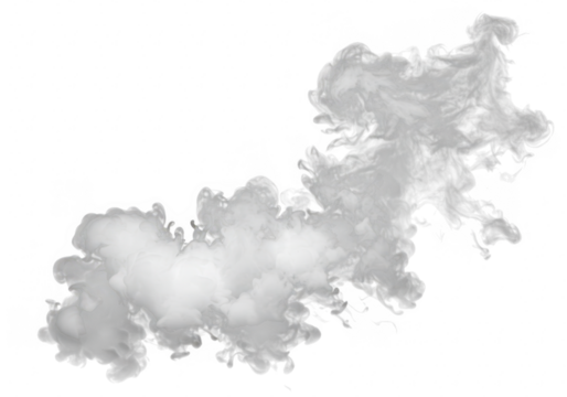 Abstract white smoke swirl isolated on transparent background