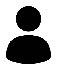 Minimalist User Profile Avatar Icon - Modern Black Silhouette Vector