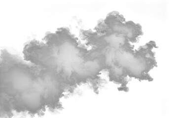 Gray smoke swirling isolated on transparent background