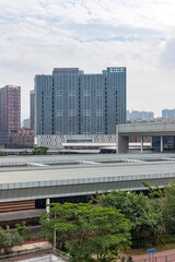 Naklejka premium The architectural landscape of Shenzhen East Railway Station