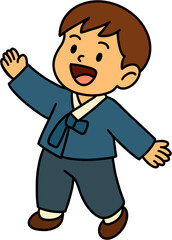 Fototapeta premium 한복을입고있는 남자아이