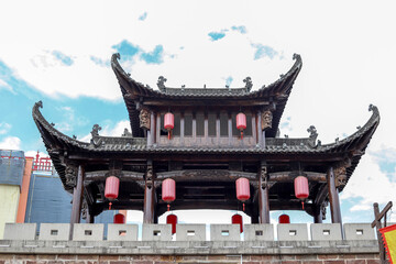 Obraz premium The ancient buildings on the city wall of Gankeng Ancient Town in Shenzhen