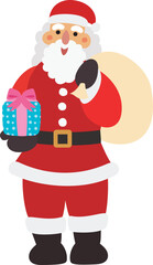 クリスマス素材　プレゼントを持ったサンタクロース