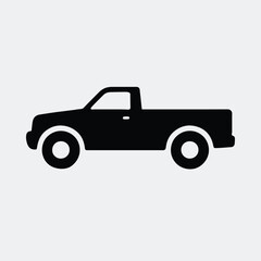 Silhouette pickup truck isolated vehicle transportation design vector illustration