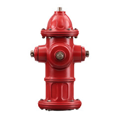 Red fire hydrant isolated on transparent background, a vital source of water for emergency fire suppression in urban environments