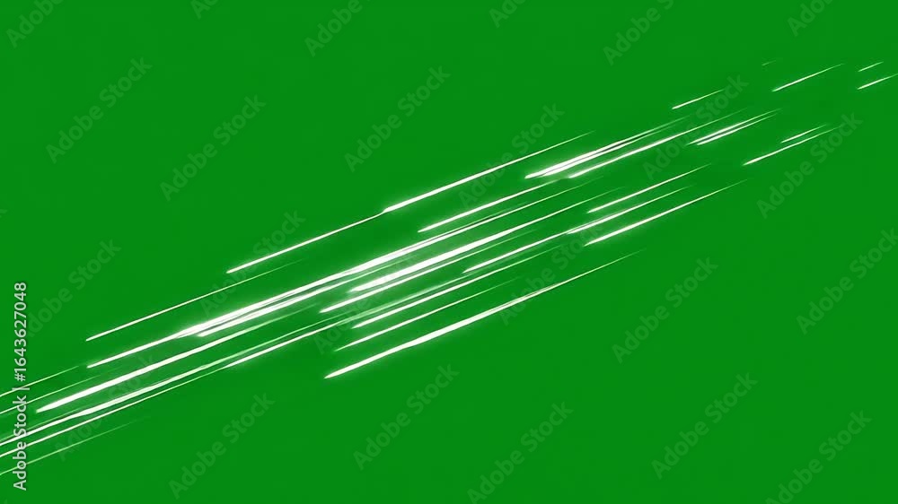 Poster streaking lights moving across green screen background effect slow motion