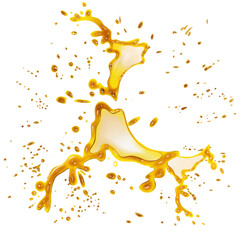 Honey like liquid flow oil caramel maple syrup splash droplet texture transparent background