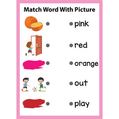Word Recognition Activity Worksheet for kids page 06
