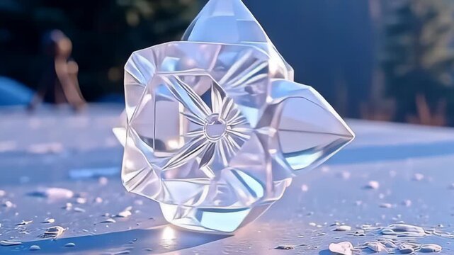 indium ampere catch display, ampere transparent speck splay ilk translucent gyro carving spiral slowly, it facet intimation indium smooth pastels, equally elusive beam refract done it