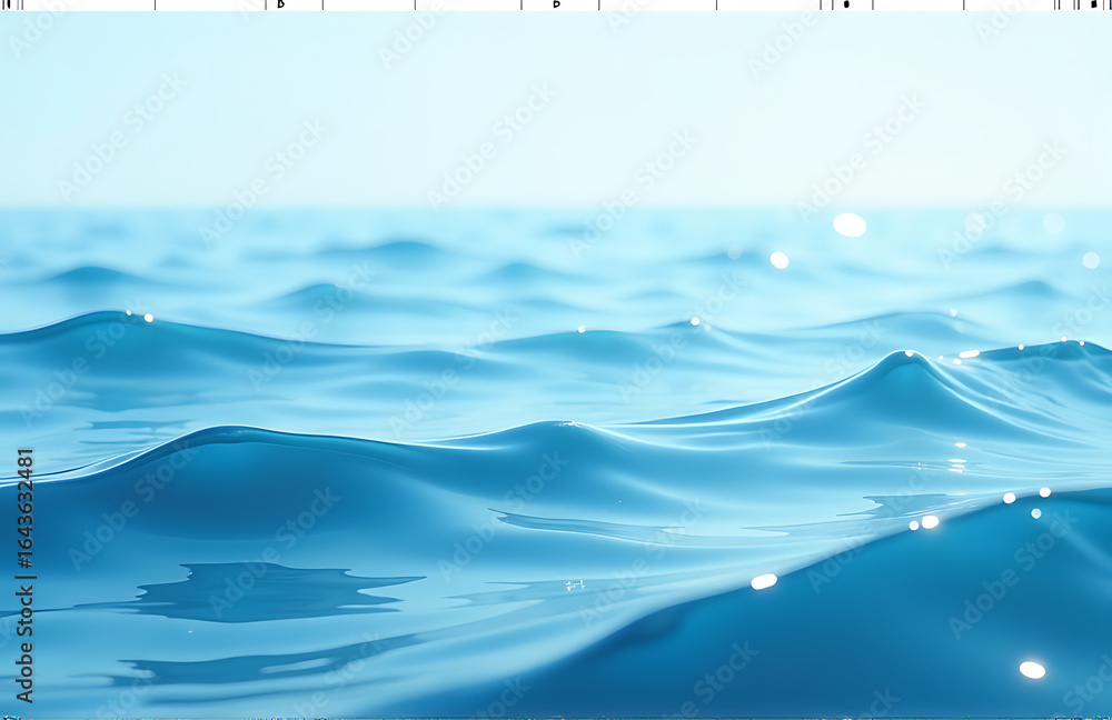 Poster serene wide shot gentle waves lapping tranquil abstract blue water ripple texture background diffuse