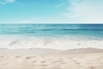 Beach on blue sky background
