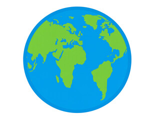 Naklejka premium Blue and Green Globe Icon Representing Earth Isolated on Transparent Background PNG