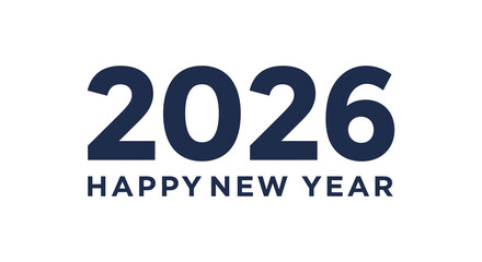 Happy New Year 2026 Text Design for Cards and Invitations