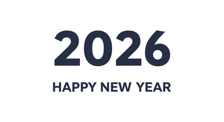 Happy New Year 2026 Text Design for Cards and Invitations