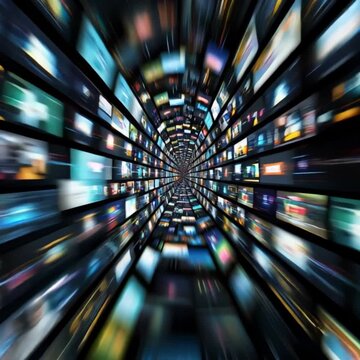 Hyperrealistic multiple examples of tech live streams product launches, announcements, pro conferences, demo Q&A, AMA with founders, storytelling and live case studies run like a film tape zooming out