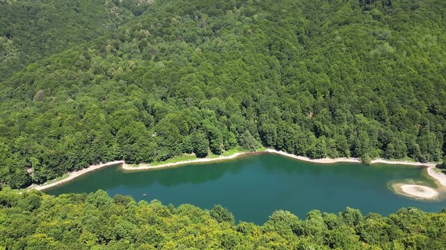 Aerial view of Lake Biograd in Montenegro