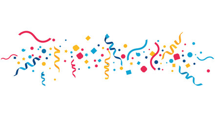 Colorful Confetti and Ribbons Festive Background