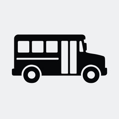 Silhouette school bus simple transportation vehicle vector illustration