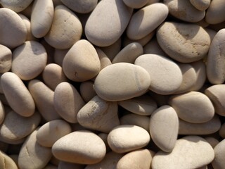 Close-up of Natural Rounded River Pebbles